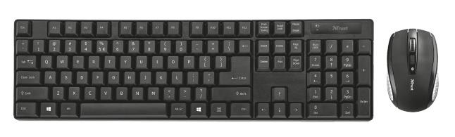 TRUST Kit tastiera e mouse wireless Trust Ximo nero